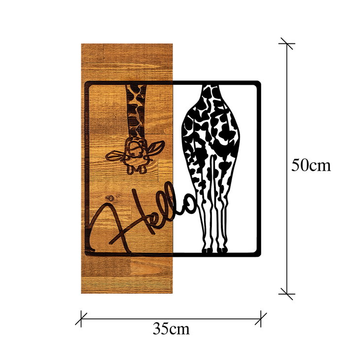 Wallity Hello Accesorio Decorativo de Pared en Negro y Nogal Claro Wallity Hello Accesorio Decorativo de Pared en Negro y Nogal Claro